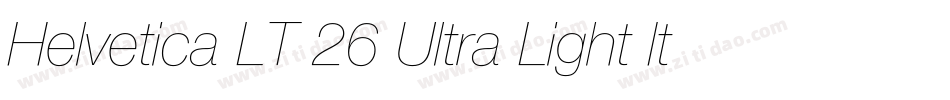 Helvetica LT 26 Ultra Light Italic字体转换